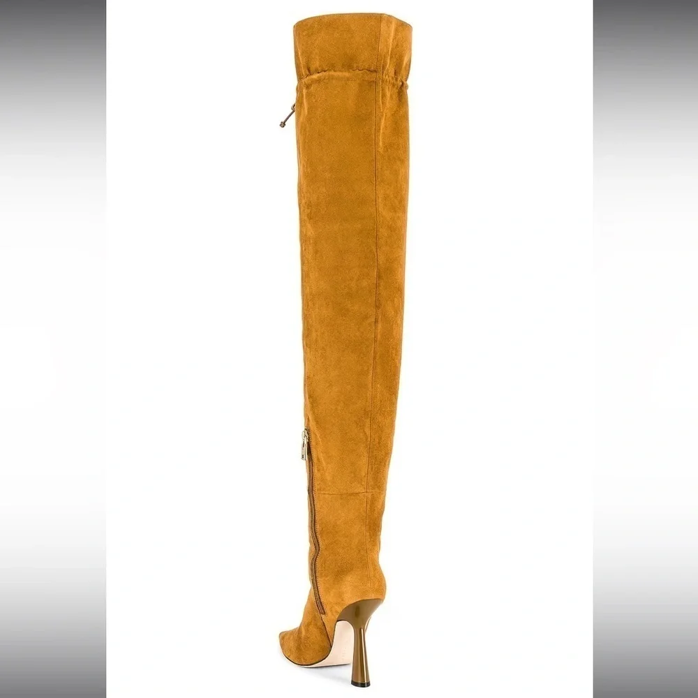New! Good American Carla Over the Knee Boot Tobacco 7 🤎 NWOB